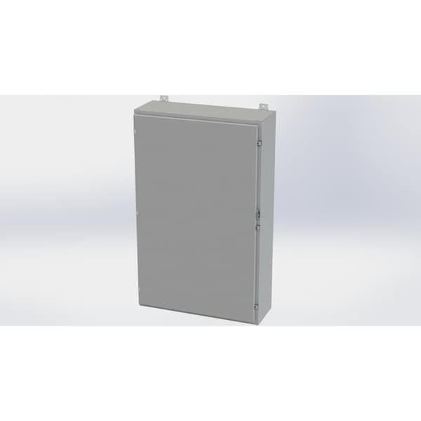 Clamps with Padlock Hasp Electrical Enclosures, 48 in H, 10 in D, 30 in W, NEMA 4, Carbon Steel